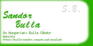 sandor bulla business card